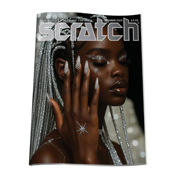Scratch Magazine cover for the December issue featuring silver nails