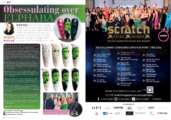 Collage of magazine pages with product advertisement and event poster.
